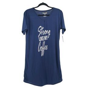 Ready Set Go Graphic Sleep Shirt Dress, “Strong Like My Coffee”, NWT, Medium